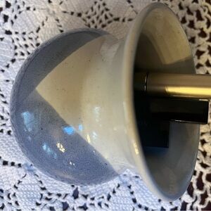 Handcrafted Studio Pottery Vase Blue Gray Stoneware Signed “Out of Hand”